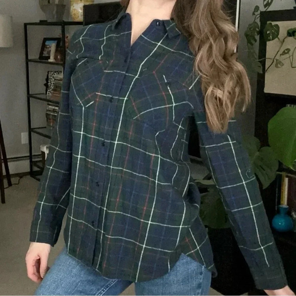 Madewell Plaid Flannel Long Sleeve Button Down Shirt Small - Picture 2 of 7